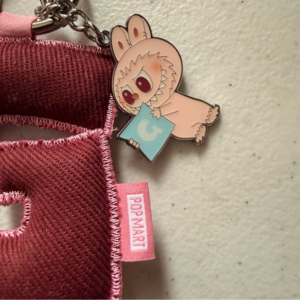 Popmart Labubu Plush 'G' Keychain Charm - Picture 2 of 8
